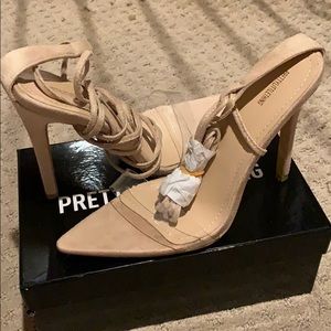 Nude Lace Up Heels
